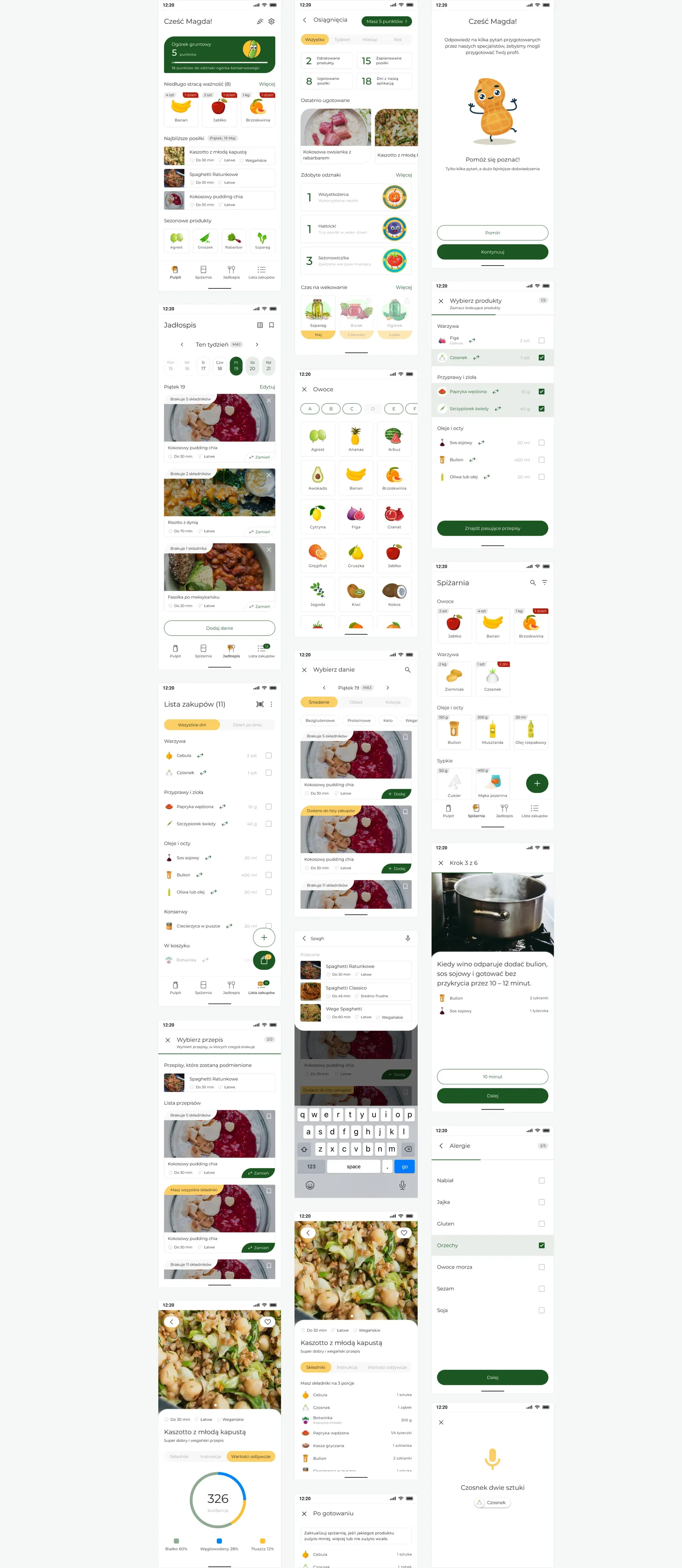 Spiżarnia — full gallery of application screens