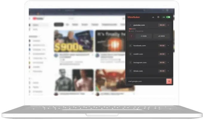 SitesNuker — site list with time limits