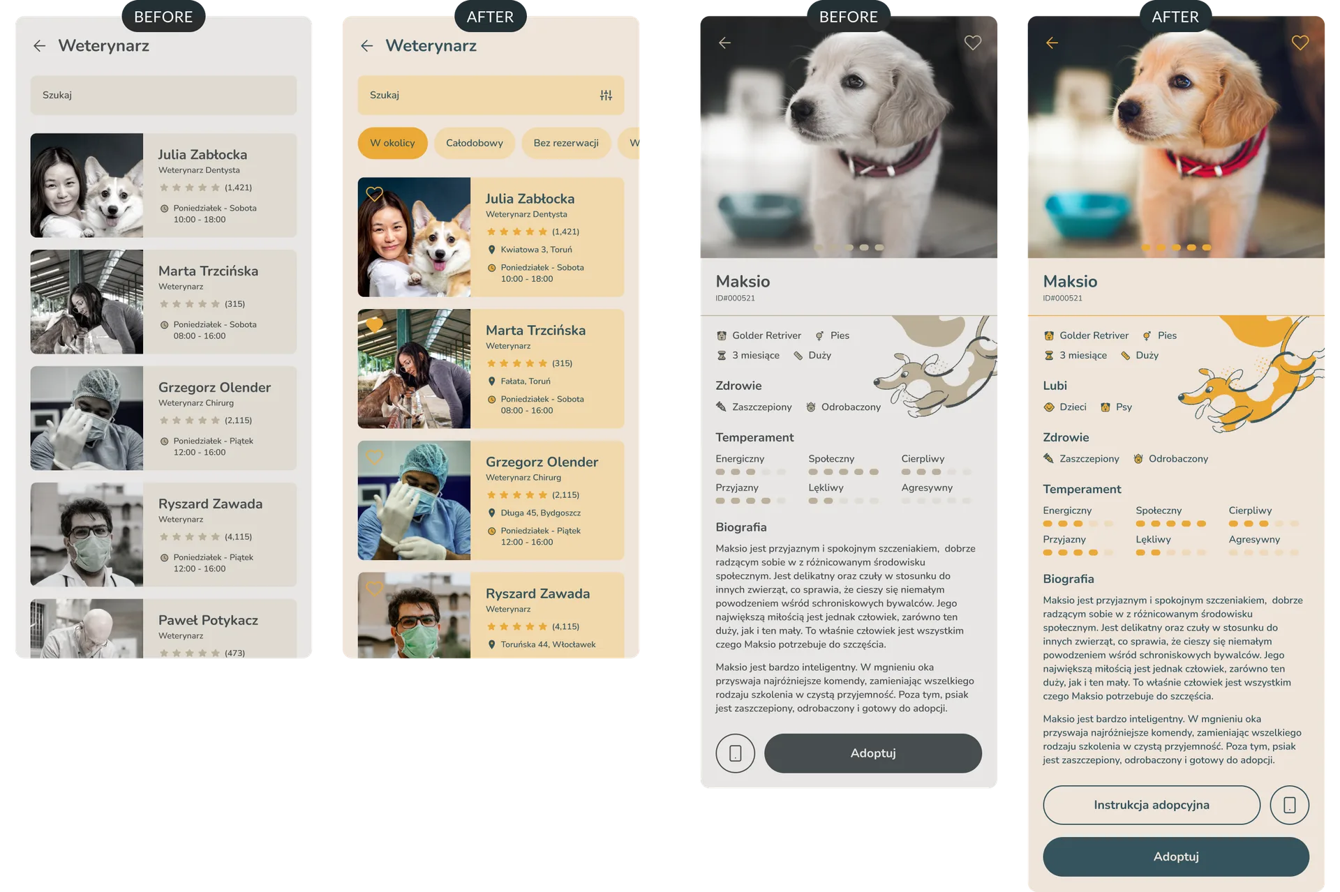 Usability Study v2 iterations — Adopciak