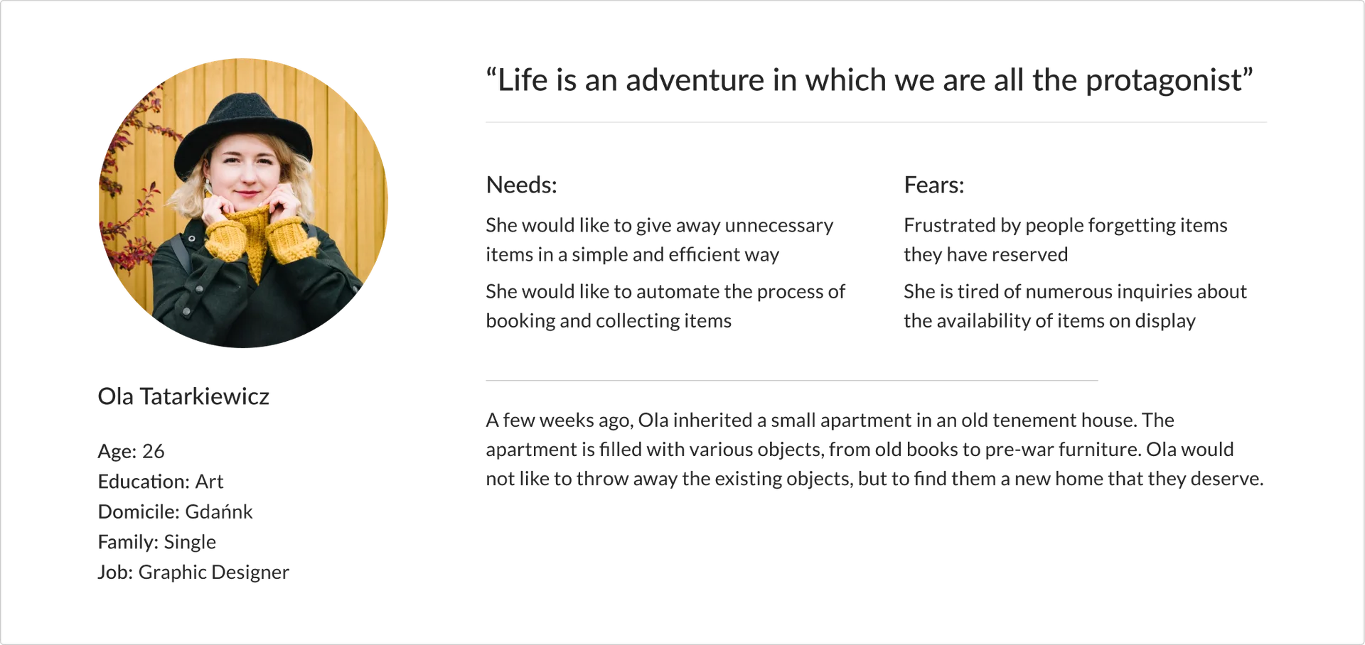 Persona — Ola Tatarkiewicz