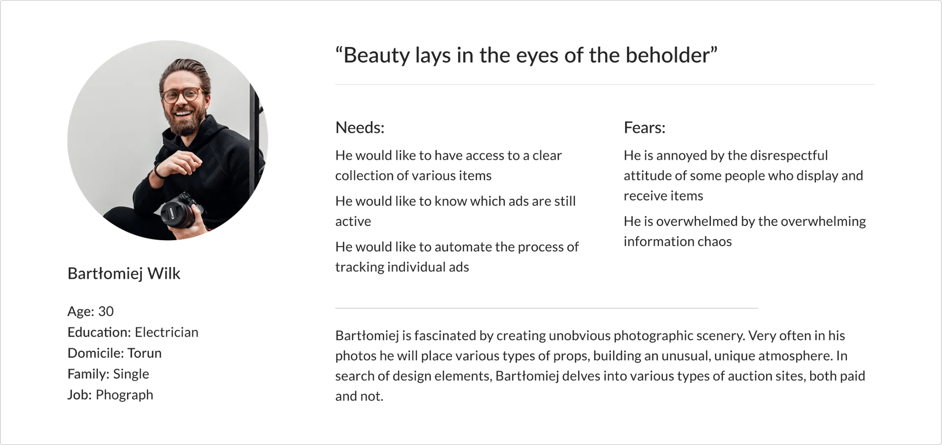 Persona — Bartłomiej Wilk