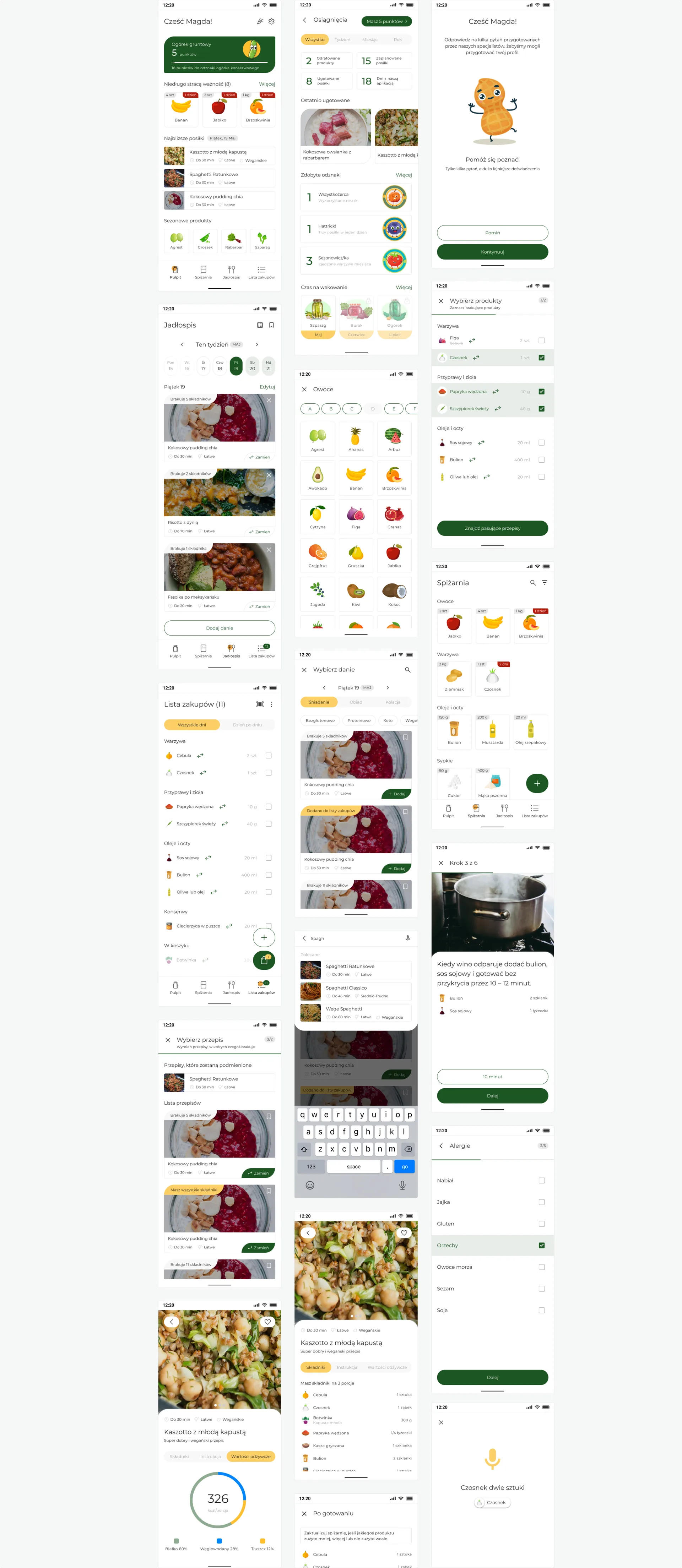 Spiżarnia — pełna galeria ekranów aplikacji